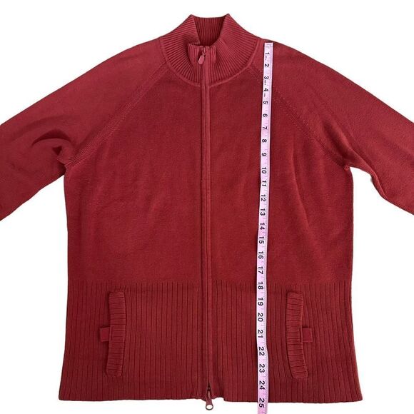 Covington ~Women’s Rust Color Zipped Sweater Jacket ~ Made in Japan ~ size L - Picture 9 of 12